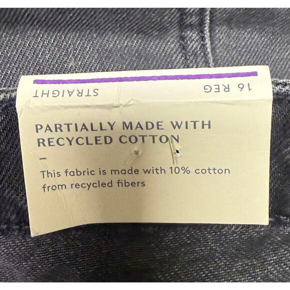 Universal Thread High Rise Straight Jeans Womens Size 16 Gray Raw Hem New - Picture 7 of 9